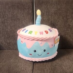 Colorful Happy Birthday Cake Plush Decoration